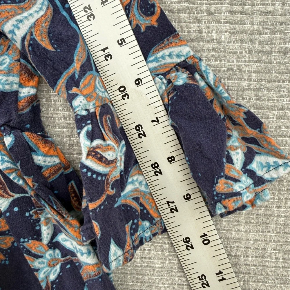 Tucker Tate Girls Blue Orange Floral Print Bell Sleeve Square‎ Neck Dress Size 2